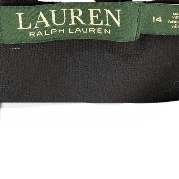 Lauren Ralph Lauren Sleeveless Boat Neck Navy Dot Pattern Woven Dress Sz 14 - Picture 6 of 7